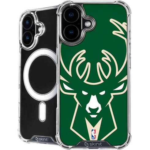 NBA Milwaukee Bucks Large Logo iPhone 16 Plus MagSafe Case