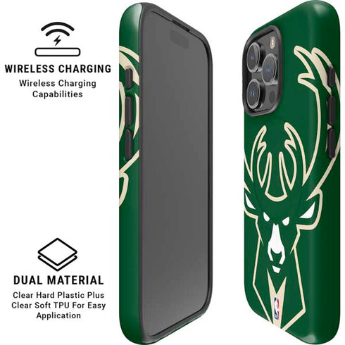 NBA Milwaukee Bucks Large Logo iPhone 16 Pro Max Magsafe Impact Case