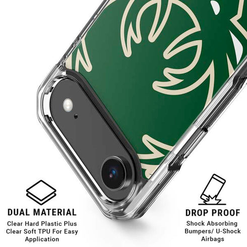 NBA Milwaukee Bucks Large Logo iPhone 17 Air Clear Case