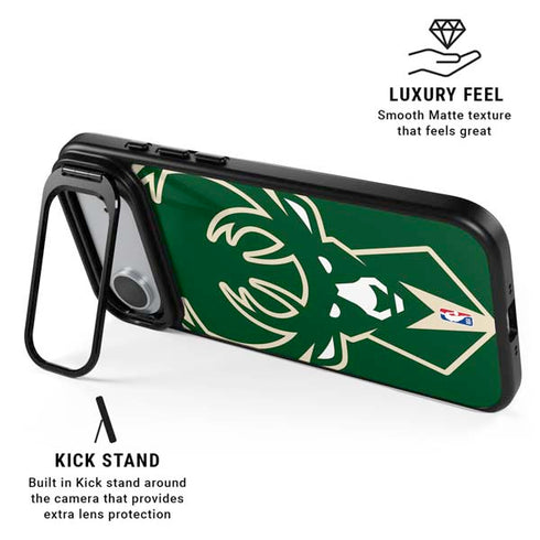NBA Milwaukee Bucks Large Logo iPhone 17 Air Kickstand Case