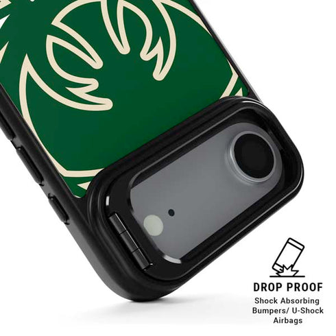 NBA Milwaukee Bucks Large Logo iPhone 17 Air Kickstand Case