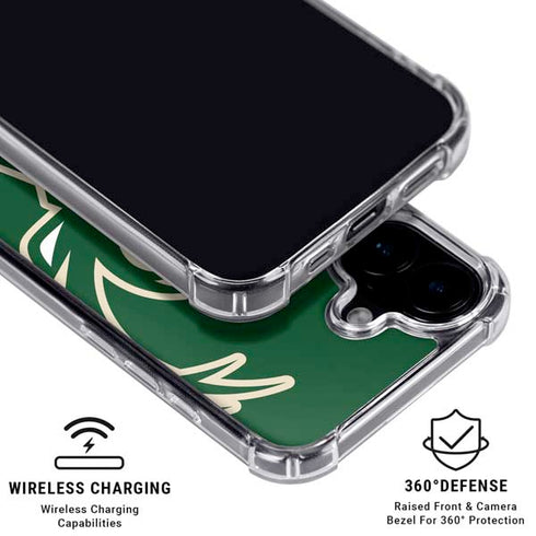 NBA Milwaukee Bucks Large Logo iPhone 17 Clear Case