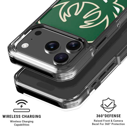 NBA Milwaukee Bucks Large Logo iPhone 17 Pro Clear Case