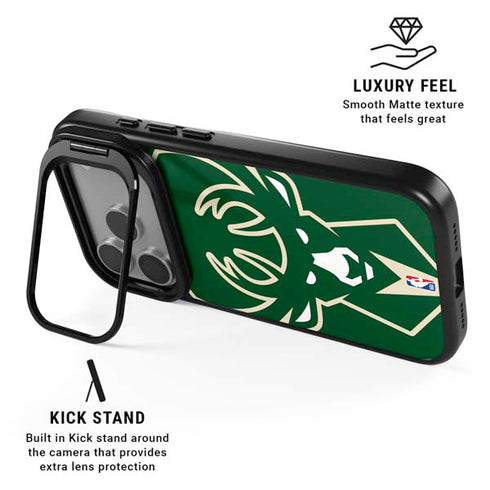 NBA Milwaukee Bucks Large Logo iPhone 17 Pro Kickstand Case