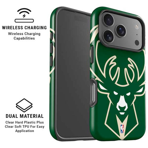 NBA Milwaukee Bucks Large Logo iPhone 17 Pro Magsafe Impact Case