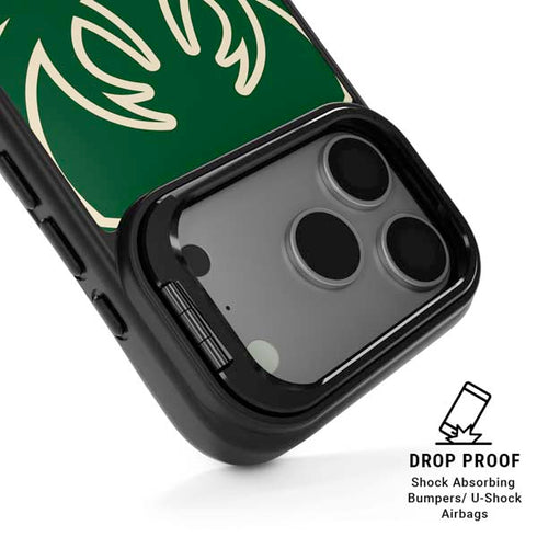 NBA Milwaukee Bucks Large Logo iPhone 17 Pro Max Kickstand Case