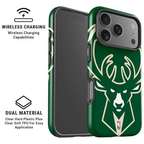 NBA Milwaukee Bucks Large Logo iPhone 17 Pro Max Magsafe Impact Case