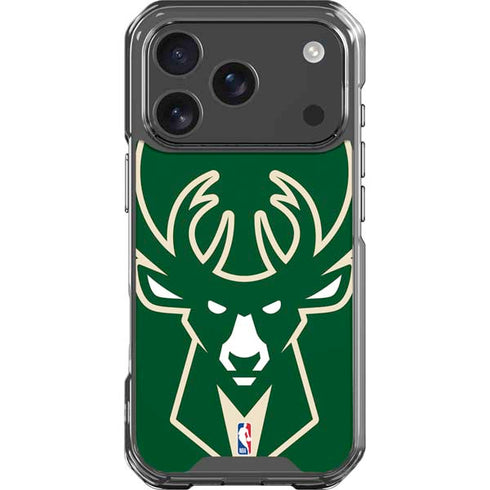 NBA Milwaukee Bucks Large Logo iPhone 18 Pro Clear Case