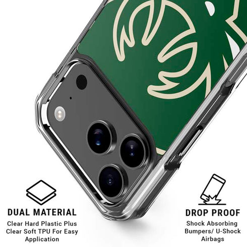 NBA Milwaukee Bucks Large Logo iPhone 18 Pro Clear Case