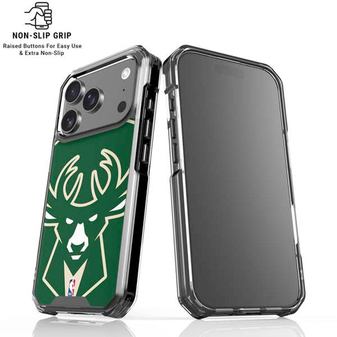 NBA Milwaukee Bucks Large Logo iPhone 18 Pro Clear Case