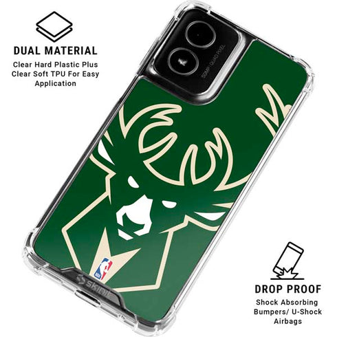 NBA Milwaukee Bucks Large Logo Moto G Power 5G (2024) Clear Case