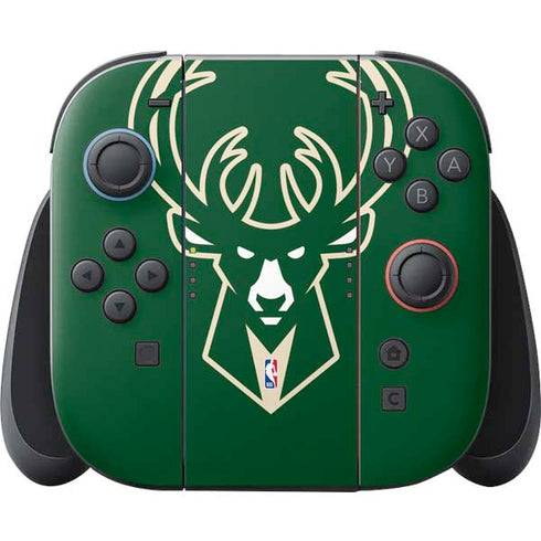 NBA Milwaukee Bucks Large Logo Nintendo Switch 2 (2025) Joy-Con Controller Skin