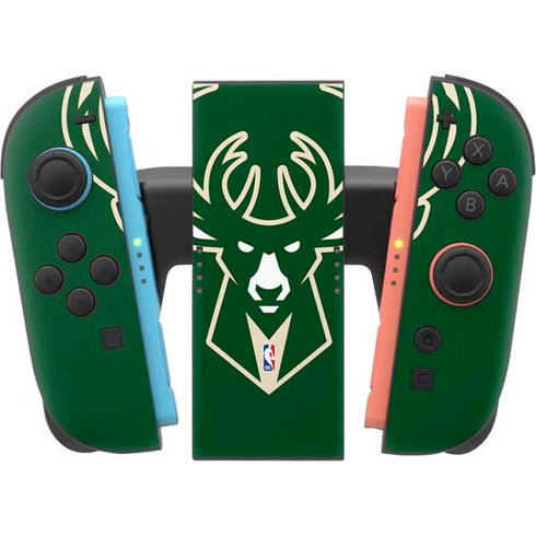 NBA Milwaukee Bucks Large Logo Nintendo Switch 2 (2025) Joy-Con Controller Skin