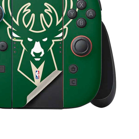 NBA Milwaukee Bucks Large Logo Nintendo Switch 2 (2025) Joy-Con Controller Skin