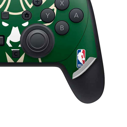 NBA Milwaukee Bucks Large Logo Nintendo Switch 2 (2025) Pro Controller Skin