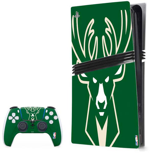 NBA Milwaukee Bucks Large Logo PS5 Pro Bundle Skin