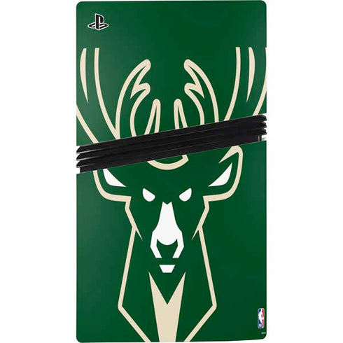 NBA Milwaukee Bucks Large Logo PS5 Pro Disk Console Skin