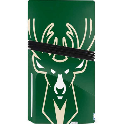 NBA Milwaukee Bucks Large Logo PS5 Pro Disk Console Skin