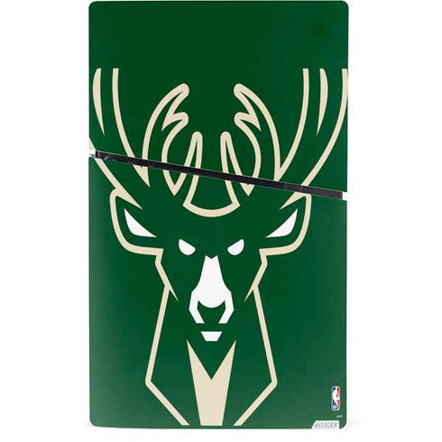 NBA Milwaukee Bucks Large Logo PS5 Slim Digital Edition Console Skin