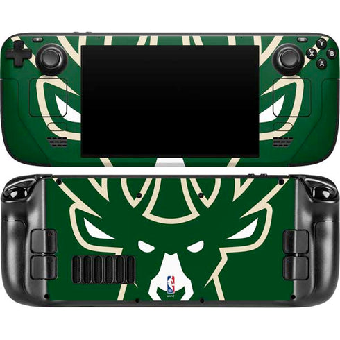 NBA Milwaukee Bucks Large Logo Steam Deck Handheld Gaming Computer OLED Skin