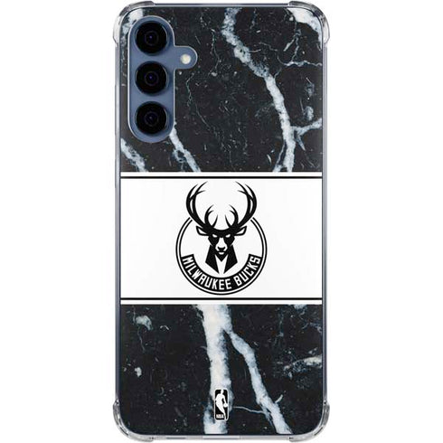 NBA Milwaukee Bucks Marble Galaxy A35 5G Clear Case