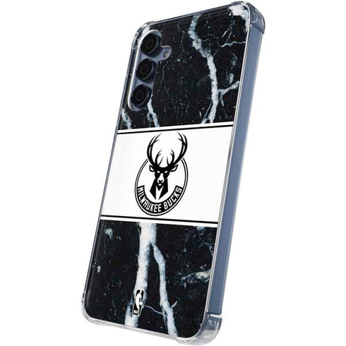 NBA Milwaukee Bucks Marble Galaxy A35 5G Clear Case