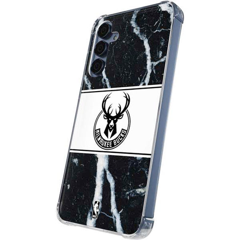 NBA Milwaukee Bucks Marble Galaxy A55 5G Clear Case