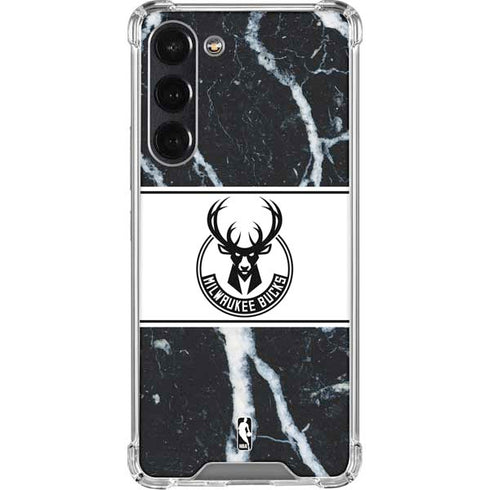 NBA Milwaukee Bucks Marble Galaxy S24 FE Clear Case