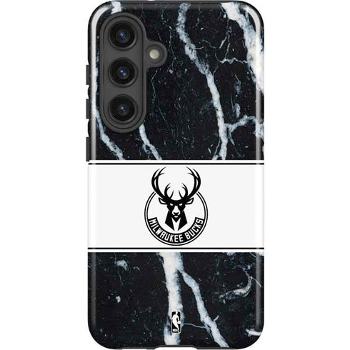 NBA Milwaukee Bucks Marble Galaxy S25 Impact Case