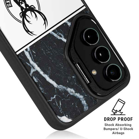 NBA Milwaukee Bucks Marble Galaxy S25 Kickstand Case