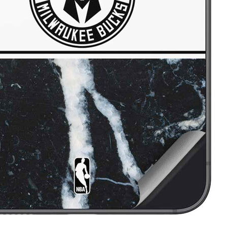 NBA Milwaukee Bucks Marble Galaxy S25 Plus Skin