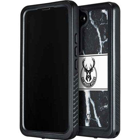 NBA Milwaukee Bucks Marble Galaxy S24 Plus Waterproof Case