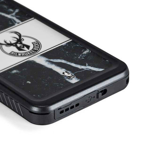 NBA Milwaukee Bucks Marble Galaxy S24 Plus Waterproof Case