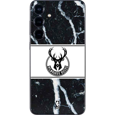 NBA Milwaukee Bucks Marble Galaxy S25 Skin
