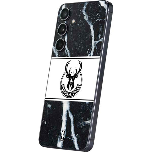 NBA Milwaukee Bucks Marble Galaxy S25 Skin