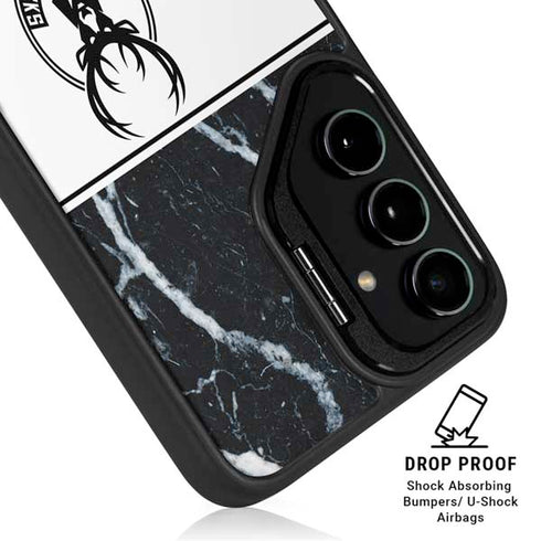 NBA Milwaukee Bucks Marble Galaxy S25 Ultra Kickstand Case