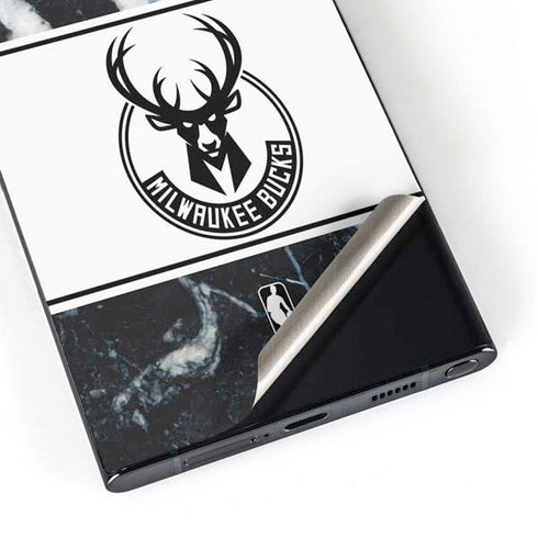 NBA Milwaukee Bucks Marble Galaxy S25 Ultra Skin