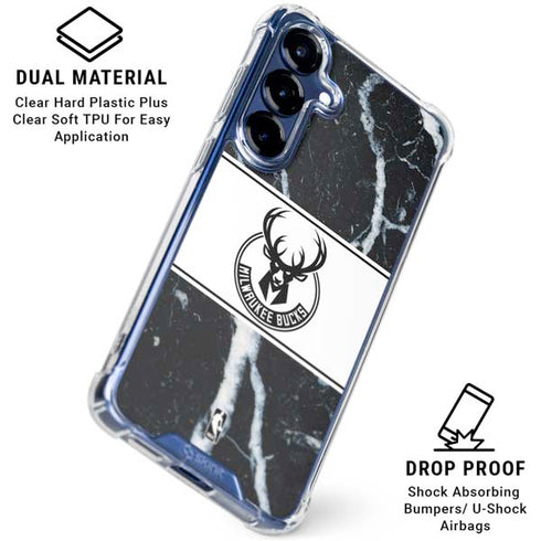 NBA Milwaukee Bucks Marble Galaxy S25 Clear Case