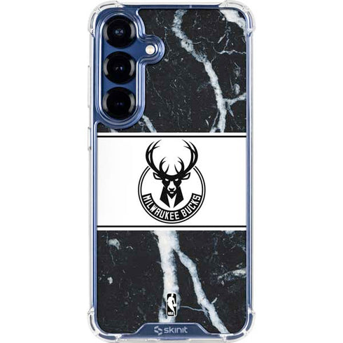NBA Milwaukee Bucks Marble Galaxy S25 Plus Clear Case