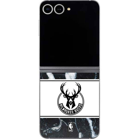 NBA Milwaukee Bucks Marble Galaxy Z Flip6 Skin
