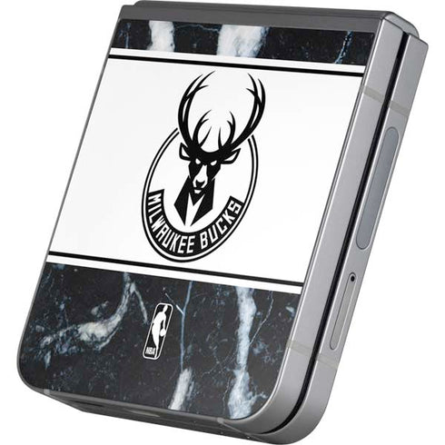 NBA Milwaukee Bucks Marble Galaxy Z Flip6 Skin
