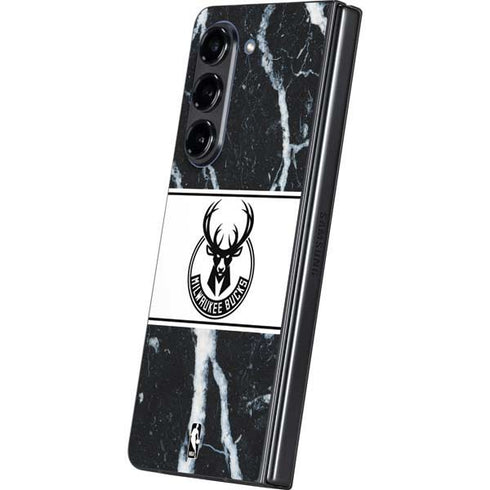 NBA Milwaukee Bucks Marble Galaxy Z Fold5 5G Skin