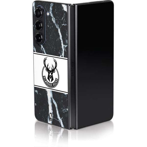 NBA Milwaukee Bucks Marble Galaxy Z Fold5 5G Skin