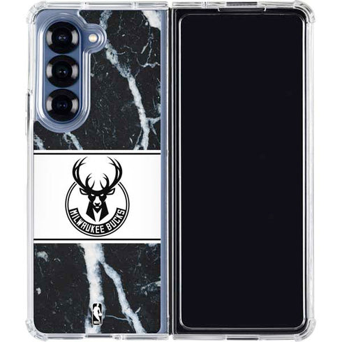 NBA Milwaukee Bucks Marble Galaxy Z Fold6 Clear Case