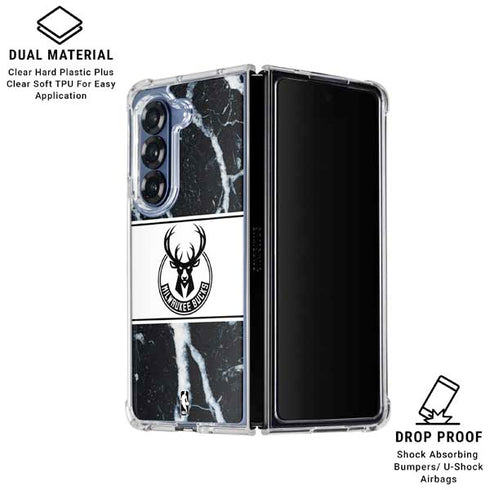 NBA Milwaukee Bucks Marble Galaxy Z Fold6 Clear Case