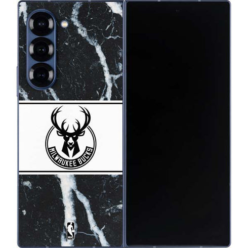 NBA Milwaukee Bucks Marble Galaxy Z Fold6 Skin