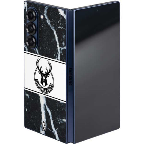 NBA Milwaukee Bucks Marble Galaxy Z Fold6 Skin