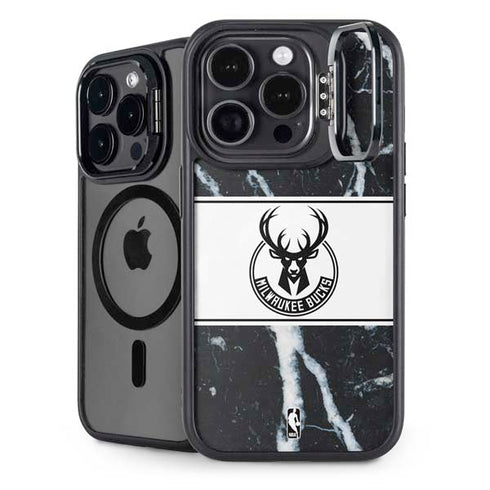 NBA Milwaukee Bucks Marble iPhone 14 Pro Max Kickstand Case
