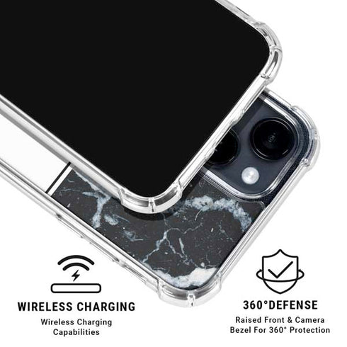 NBA Milwaukee Bucks Marble iPhone 15 Clear Case