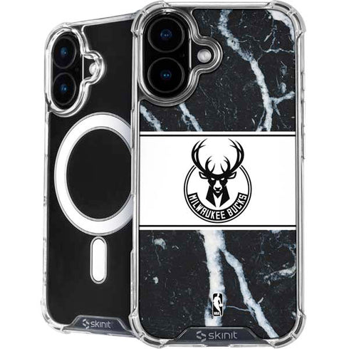 NBA Milwaukee Bucks Marble iPhone 16 MagSafe Case